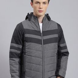 Monte Carlo Striped Mock Collar Lightweight Puffer Jacket pad-image-17
