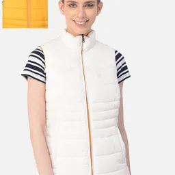 Woodland Women Mustard & White Pack of 2 Puffer Jacket-picture-11