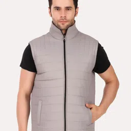Leather Retail Men Grey Outdoor Puffer Jacket-picture-22