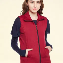 BAESD Women Colourblocked Fleece Lightweight Crop Sporty Jacket-38