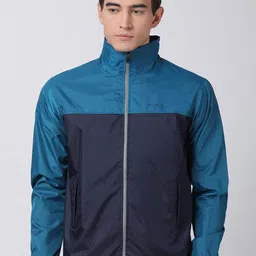 Plutus Colourblocked Mock Collar Windcheater Sporty Jacket-picture-21
