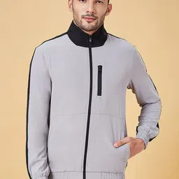 Urban Ranger by pantaloons Colourblocked Stand Collar Open Front Jacket-picture-15