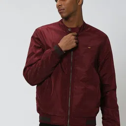 Mufti Mandarin Collar Reversible Bomber Jacket-picture-35