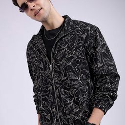 The Indian Garage Co Floral Printed Lightweight Bomber Jacket-image-50
