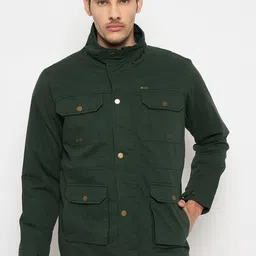 Duke Men Geometric Longline Bomber with Patchwork Jacket-28