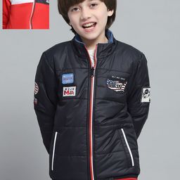 Monte Carlo Boys Mock Collar Striped Casual Reversible Bomber Jacket-image-64
