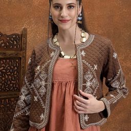 Vishudh Floral Embroidered Quilted Tailored Jacket-picture-3