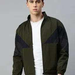 VOXATI Mock Collar Colourblocked Bomber Jacket-image-91