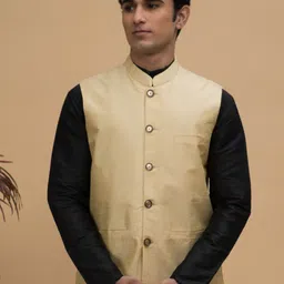 NEUDIS Solid Jacquard Nehru Jacket-picture-17