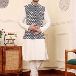 MULTI SHADES Men Embroidered WovenNehru Jackets-33