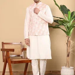 MULTI SHADES Embroidered WovenNehru Jackets-36