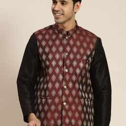 SOJANYA Men Woven Design Jacquard Nehru Jacket-52