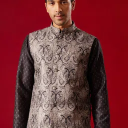 SHRESTHA BY VASTRAMAY Paisely Printed Woven Nehru Jacket-picture-21