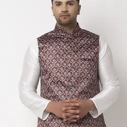 Benstoke Men Printed Nehru Jacket-11