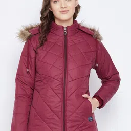VERO AMORE Women Maroon Insulator Outdoor Quilted Jacket-image-71