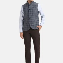 Blackberrys Checked Slim-Fit Reversible Nehru Jacket-46