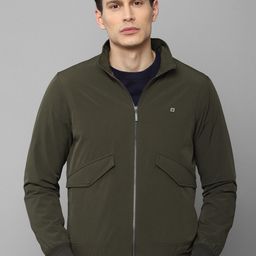 Louis Philippe Jeans Men Olive Green Bomber Jacket-image-100