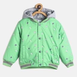 MINI KLUB Boys Green & Grey Geometric Lightweight Padded Jacket-picture-26