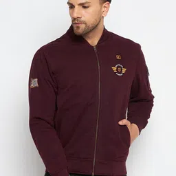 Duke Mock Collar Long Sleeve Embroidered Bomber Jacket-37