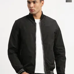 SHOWOFF Stand Collar Reversible Windcheater Cotton Bomber Jacket-picture-5
