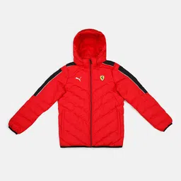 Puma Unisex Kids Red Black Ferrari Race Kids MT7 Colourblocked Outdoor Puffer Jacket-9