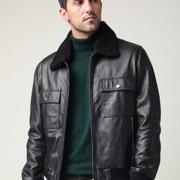 RARE RABBIT Men Duren Slim Fit Duren Leather Jacket-image-11