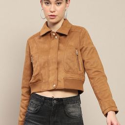Madame Women Camouflage Checked Polyester Crop Tailored Jacket-56