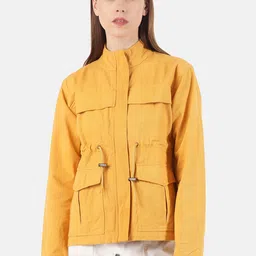 VOXATI Women Yellow Longline Tailored Jacket-image-81