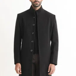 RARE RABBIT Men Dune Tailored Fit Mock Collar Open Front Jacket-17