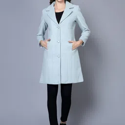 Chemistry Notched Lapel Collar Woollen Longline Overcoat Coat-picture-19