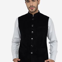 Greenfibre Striped Mandarin Collar Pure Wool Nehru Jacket-picture-41