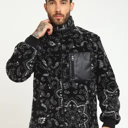 GUESS Floral Printed Mock Collar Tailored Jacket-image-40