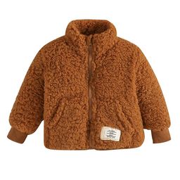 StyleCast Kids Brown Mock Collar Insulator Open Front Jacket-picture-27