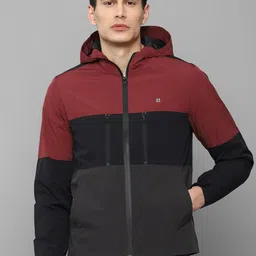 Louis Philippe Sport Men Maroon Grey Colourblocked Sporty Jacket-image-48