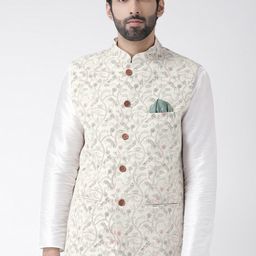 KISAH Printed Mandarin Collar Nehru Jacket-48