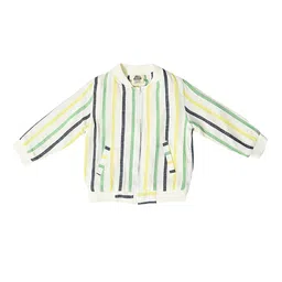 MiArcus Kids Yellow Striped Lightweight Open Front Jacket-15