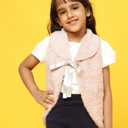 TALES & STORIES Girls Self Design Lightweight Open Front Jacket-picture-13