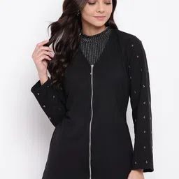 BAESD V-Neck Fleece Lightweight Longline Tailored Jacket-image-39