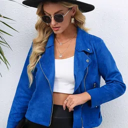 StyleCast Blue Crop Open Front Jacket-picture-44