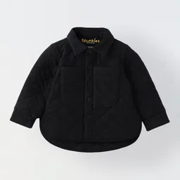 SPUNKIES Unisex Kids Spread Collar Solid Cotton Casual Quilted Jacket-picture-28