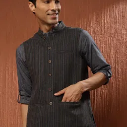 Fabindia Woven-Design Woolen Nehru Jacket-picture-17