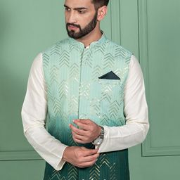 KISAH Printed Woven Nehru Jacket-69