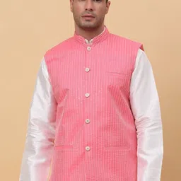 KRAFT INDIA Striped Woven Nehru Jacket-picture-44