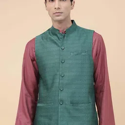 Fabindia Woven Design Nehru Jacket-picture-22