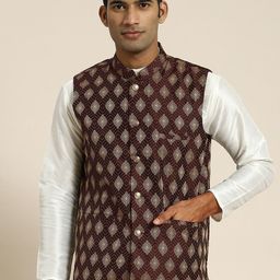 SOJANYA Men Woven Design Nehru Jacket-21