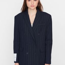 Trendyol Striped Notched Lapel Collar Double-Breasted Blazer-38