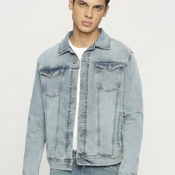 Pepe Jeans Men Washed Checked Crop Denim Jacket-12