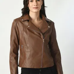 TBOJ Lapel Collar Zip Detail Outdoor Biker Jacket With Water Resistant-image-22