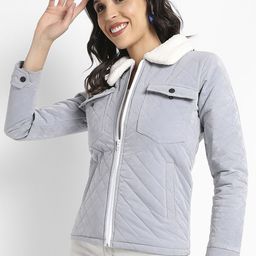 Campus Sutra Checked Windcheater Quilted Jacket-picture-15