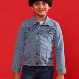 TALES & STORIES Kids Washed Lightweight Cotton Denim Jacket-image-69